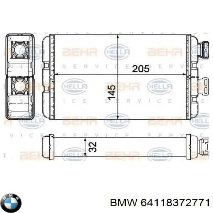 64118372771 BMW радіатор пічки (обігрівача)