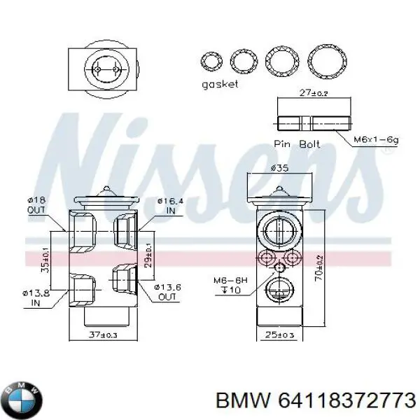Клапан TRV, кондиціонера 64118372773 BMW