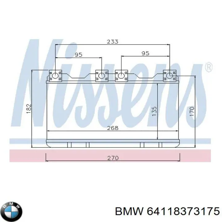 Радіатор пічки 64118373175 BMW