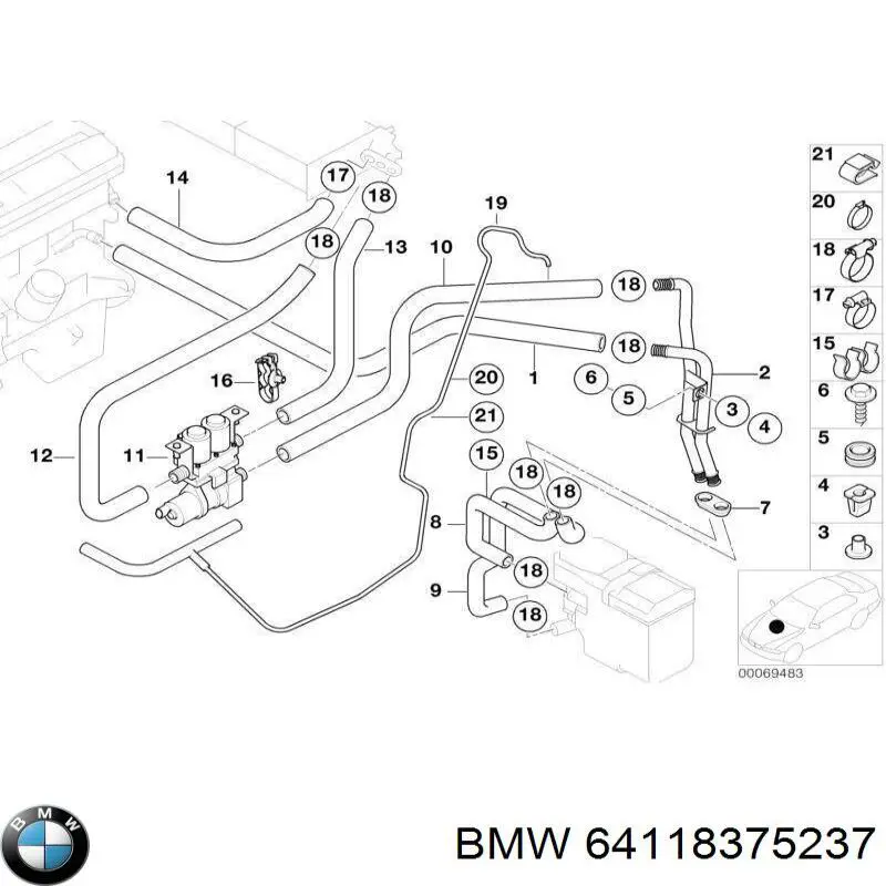  BMW 64118375237 ціна, від 582.63 USD