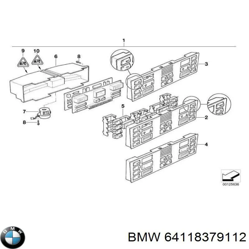 Блок управління кондиціонером 64118385592 BMW