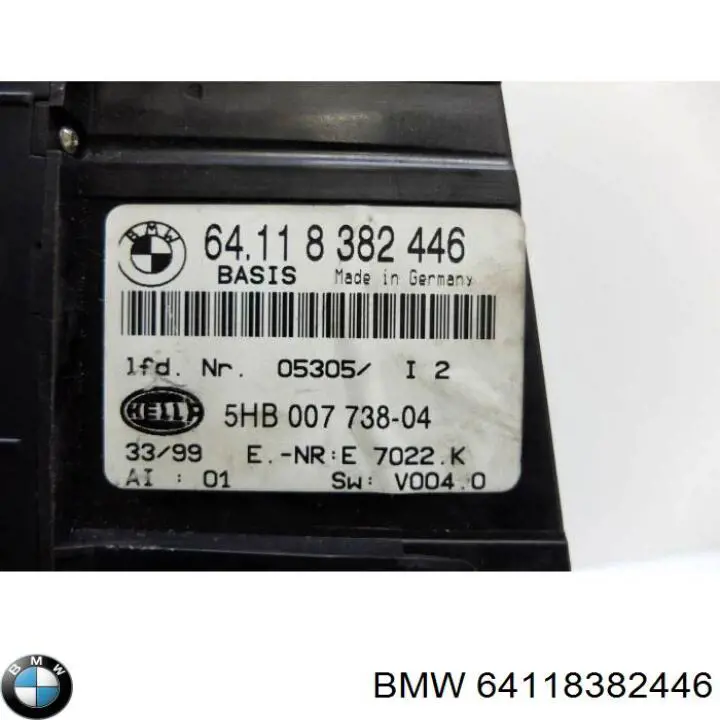 64116931603 BMW реостат/перемикач-регулятор режиму обігрівача салону