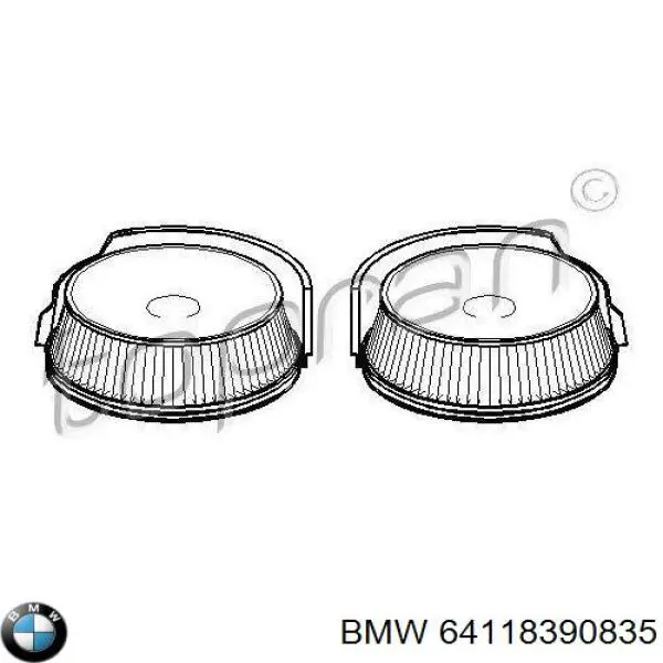 Фільтр повітряний обігрівача BMW 64118390835 ціна, від 21.84 USD