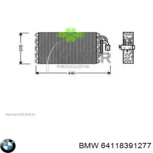 64118391277 BMW радіатор кондиціонера салонний, випарник