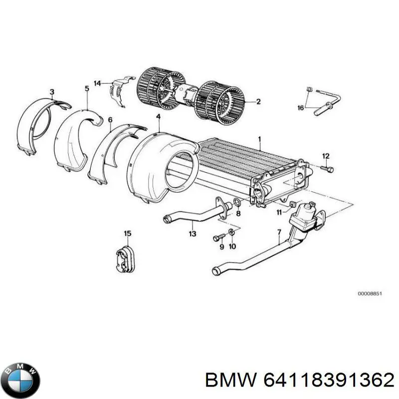 64118391362 BMW радіатор пічки (обігрівача)
