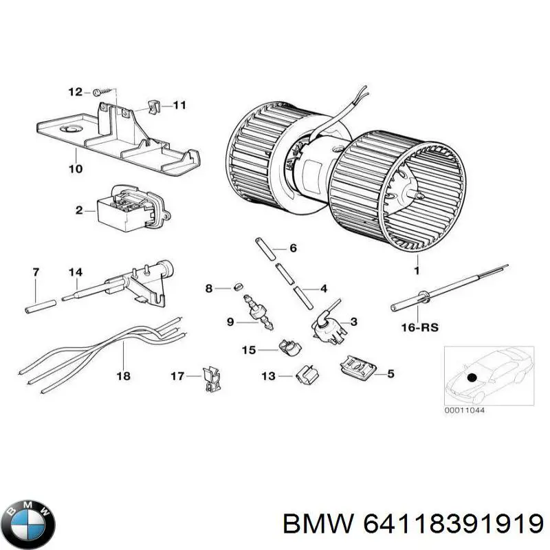 Купити 64118391919 BMW Їжак обігрівача