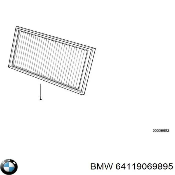 Фільтр повітряний обігрівача BMW 64119069895 ціна, від 10.94 USD