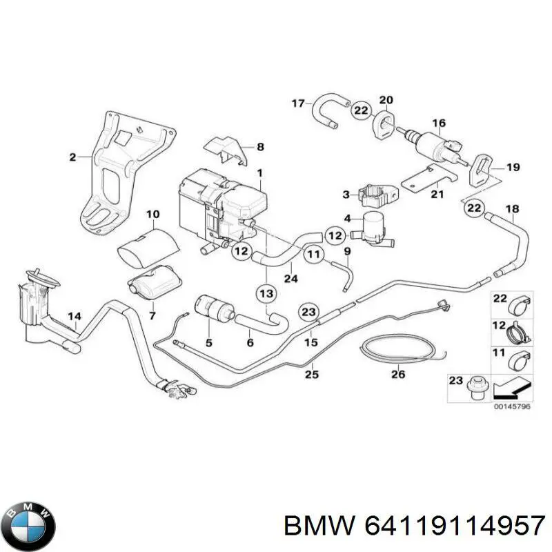Водяний насос охолодження електричний додатковий BMW 64119114957 ціна, від 57.35 USD