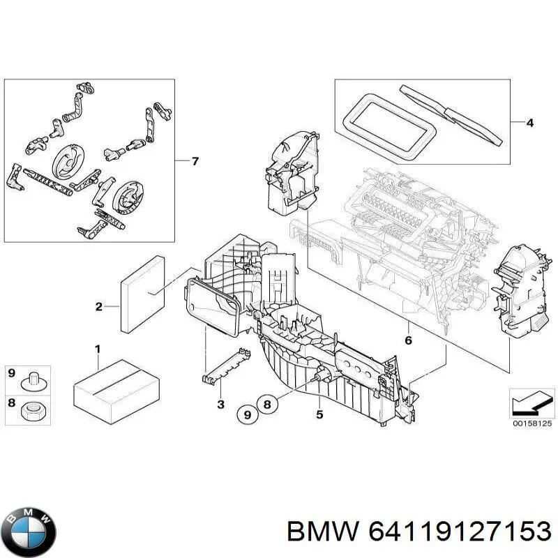  BMW 64119127153 ціна, від 38.00 USD