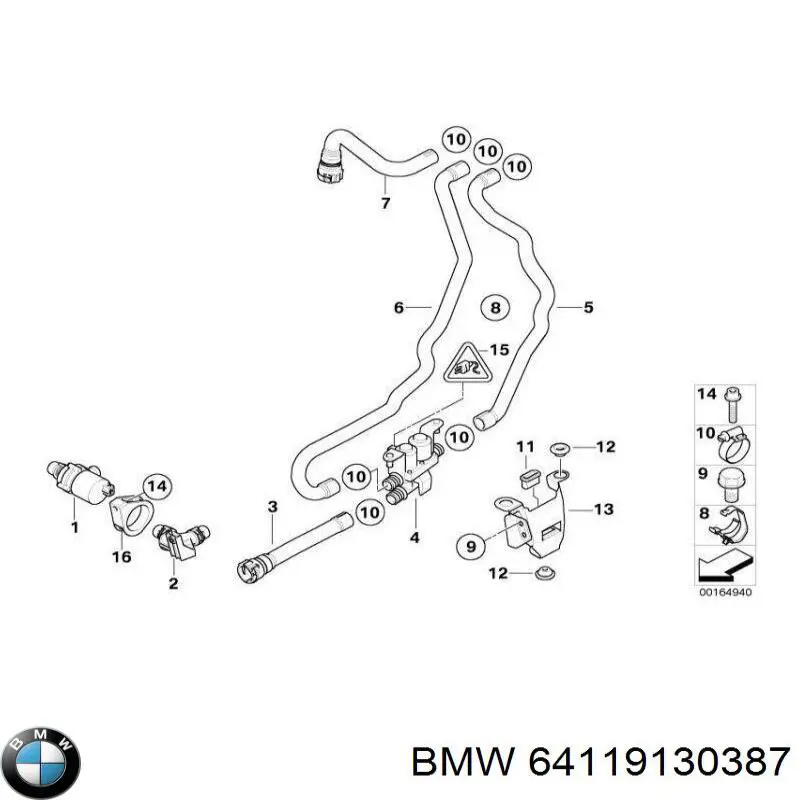 64119130387 BMW помпа водяна (насос охолодження, додатковий електричний)