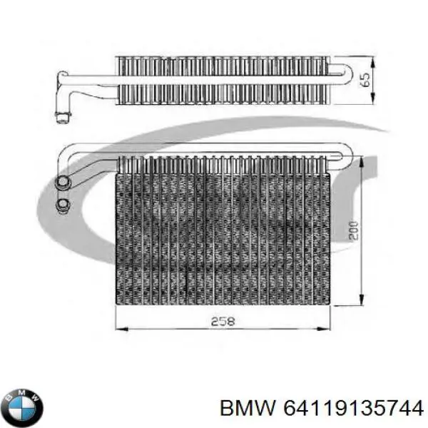 Купити 64119135744 BMW Радіатор опалювача салону