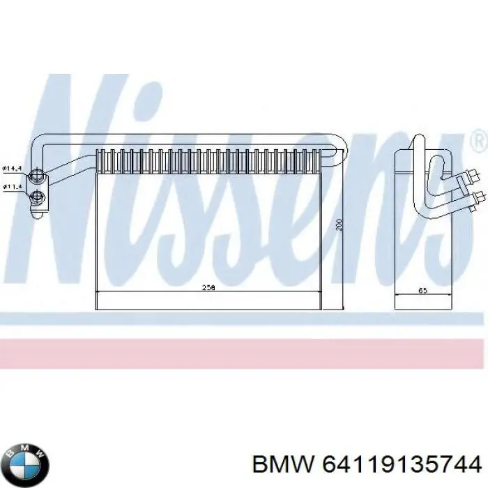 Випаровувач кондиціонера BMW 64119135744 ціна, від 19.00 USD