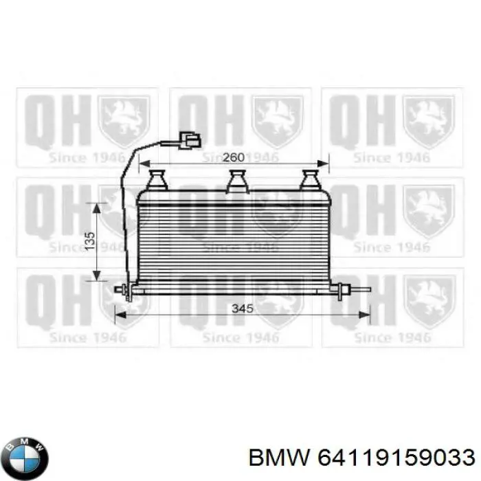 Радіатор пічки (обігрівача) BMW 64119159033 ціна, від 26.88 USD