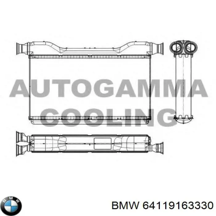 Радіатор пічки (обігрівача) 64119163330 BMW