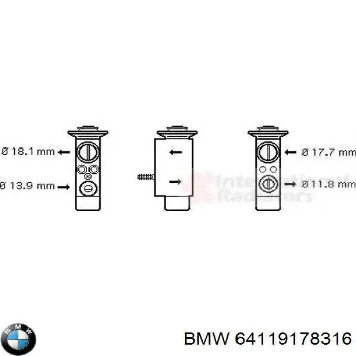 64119178316 BMW клапан trv, кондиціонера