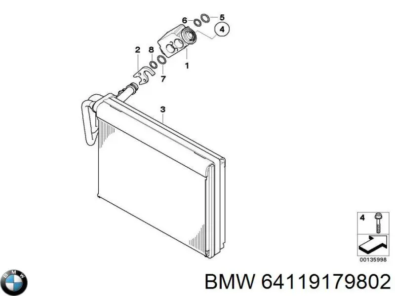 64119179802 BMW радіатор кондиціонера салонний, випарник