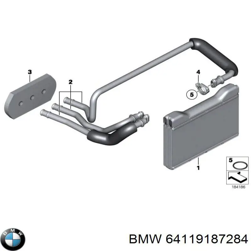 64119187284 BMW Шланг радіатора опалювача/грубки