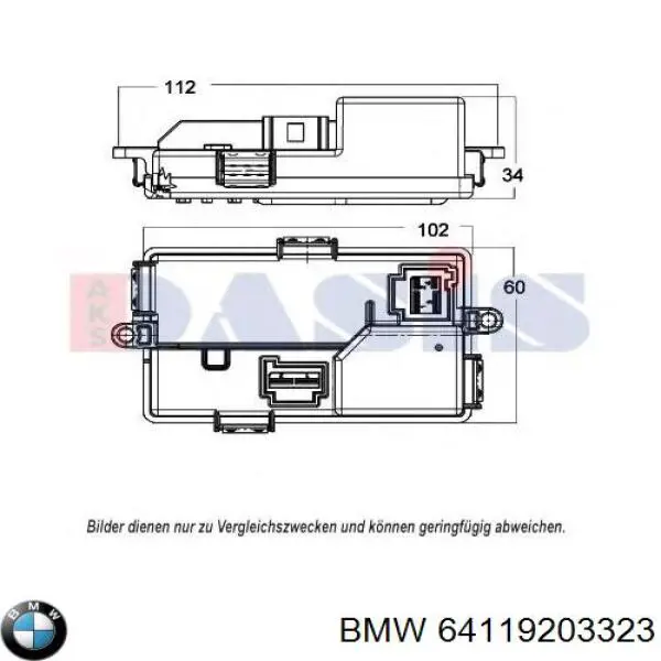 Резистор обігрівача BMW 64119203323 ціна, від 25.33 USD