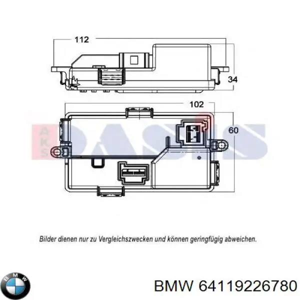 64119226780 BMW резистор (опір пічки, обігрівача салону)