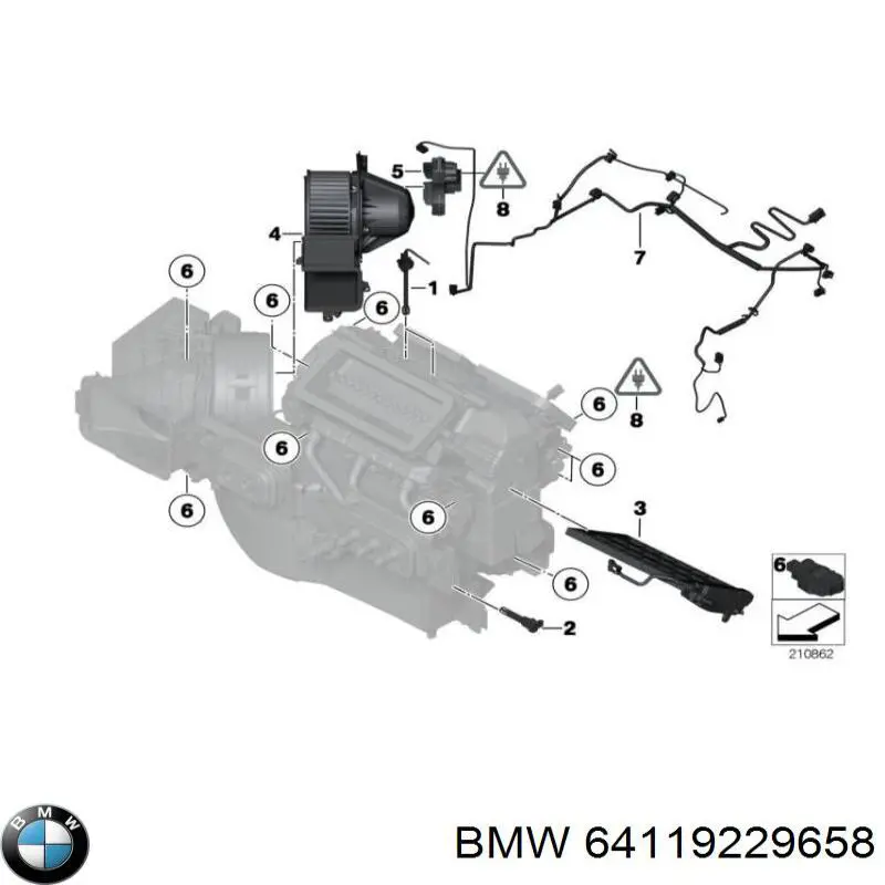 64119229658 BMW двигун вентилятора пічки (обігрівача салону)