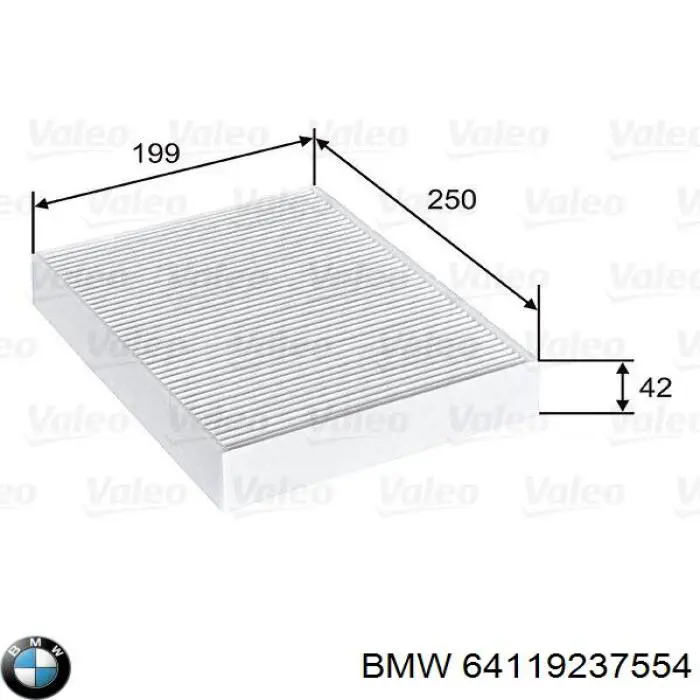 Купити 64119237554 BMW Фільтр салону вугільний