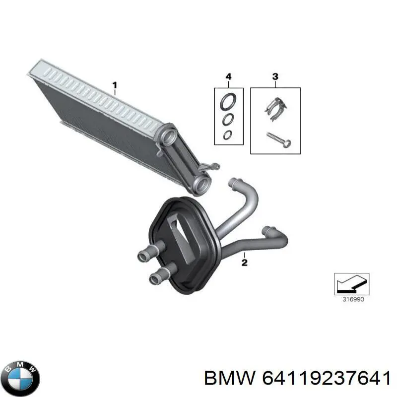 64119237641 BMW Шланг радіатора опалювача/грубки