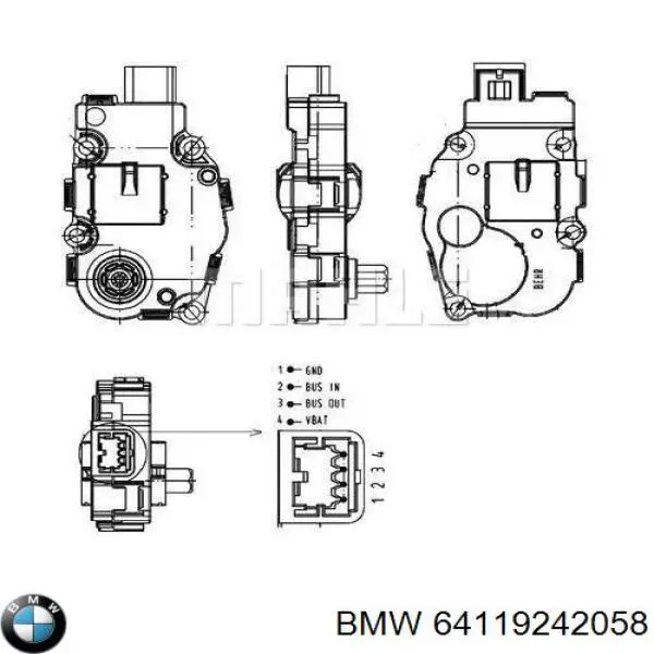 Купити 64119242058 BMW Привід заслінки печі