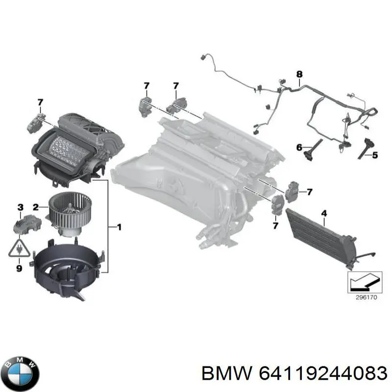64119244083 BMW Облицювання рамки радіатора