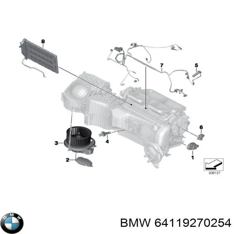 Резистор (опір) пічки, обігрівача салону 64119270254 BMW