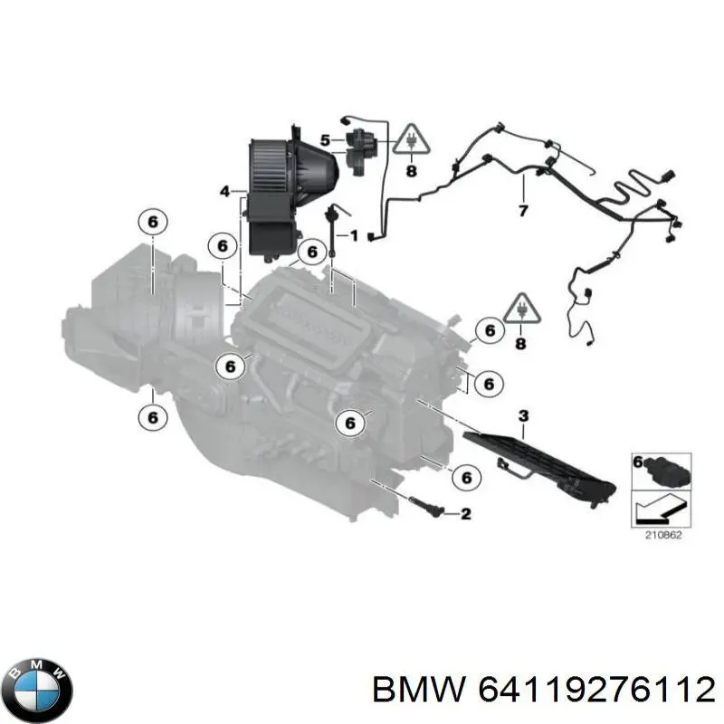 Резистор (опір) пічки, обігрівача салону 64119276112 BMW