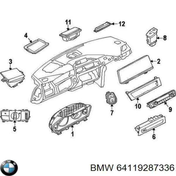 Реостат/перемикач-регулятор режиму обігрівача салону 64119261081 BMW