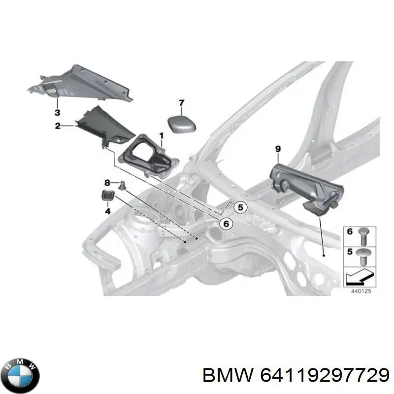 Купити 64119297729 BMW Перегородка моторного відсіку