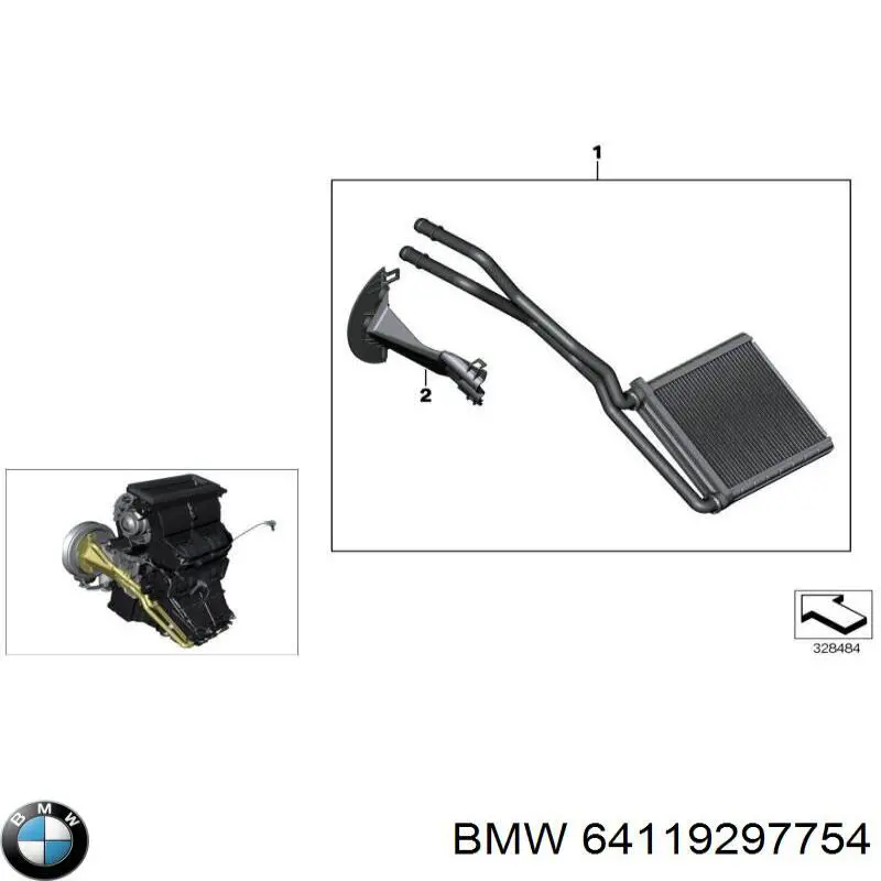 Радіатор пічки (обігрівача) BMW 64119297754 ціна, від 20.69 USD