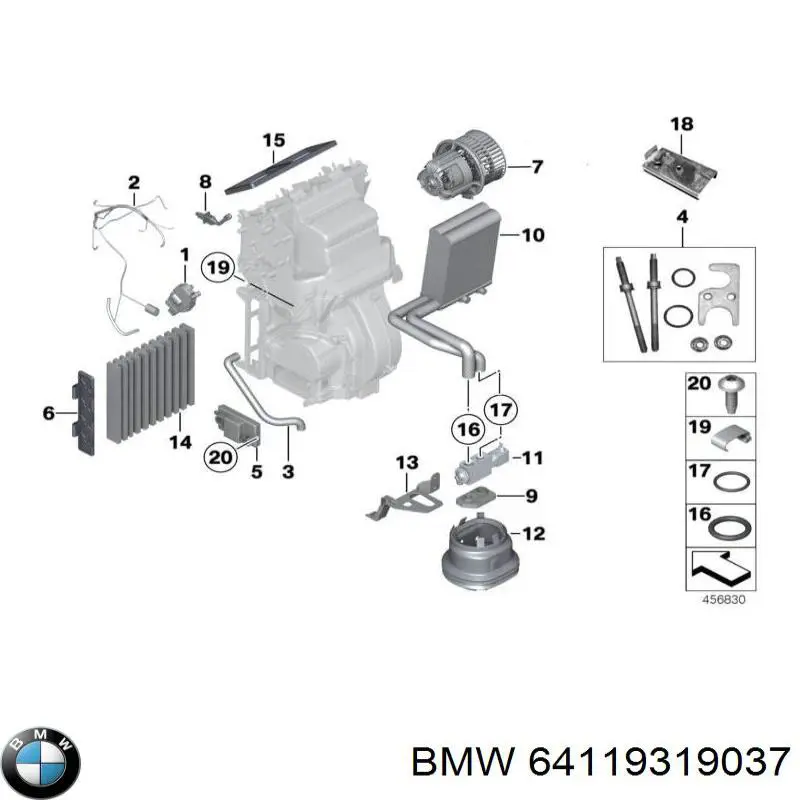 Купити 64119319037 BMW Привід заслінки печі