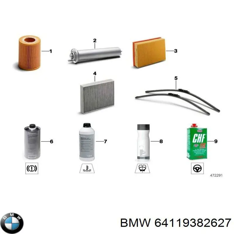 Ароматизатор на панель приладів BMW 64119382627 ціна, від 40.19 USD