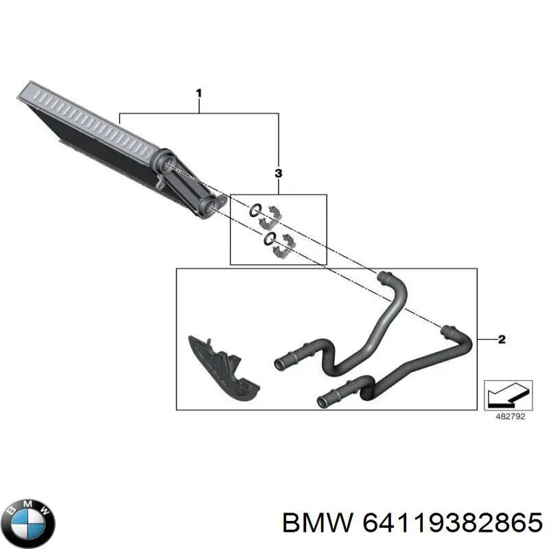 64119382865 BMW Радіатор опалювача салону