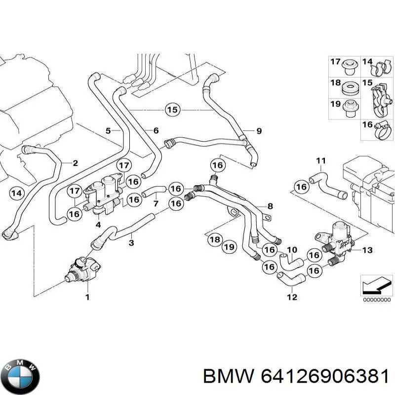 Кран системи опалення BMW 64126906381 ціна, від 74.75 USD