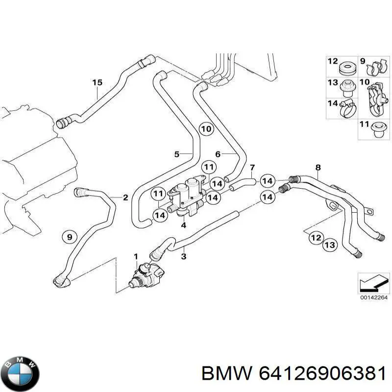 Купити 64126906381 BMW Кран пічки