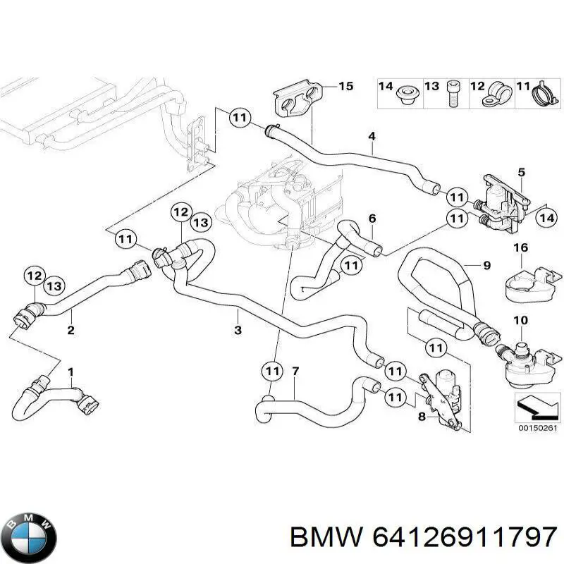 Кран системи опалення BMW 64126911797 ціна, від 163.33 USD