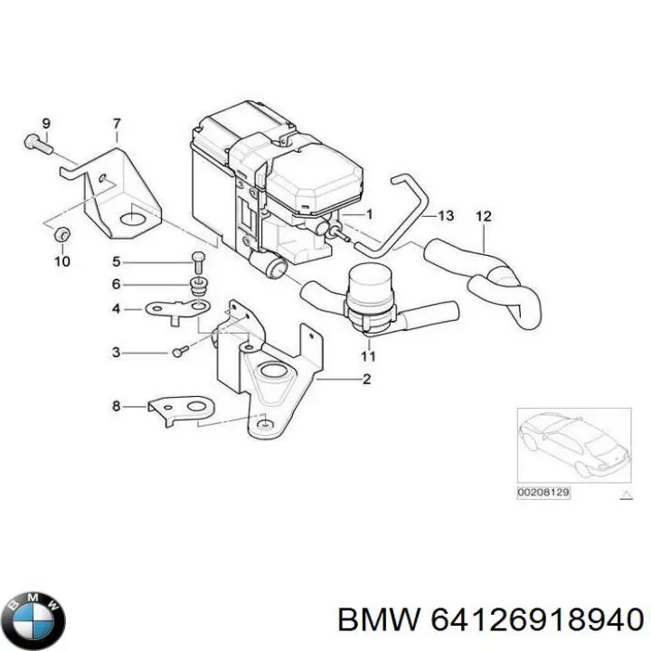 64126918940 BMW Водяний насос охолодження електро додатковий
