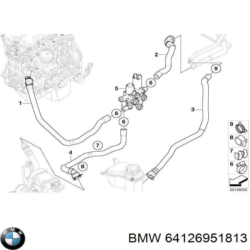Клапан перемикання системи подачі повітря BMW 64126951813 ціна, від 448.94 USD