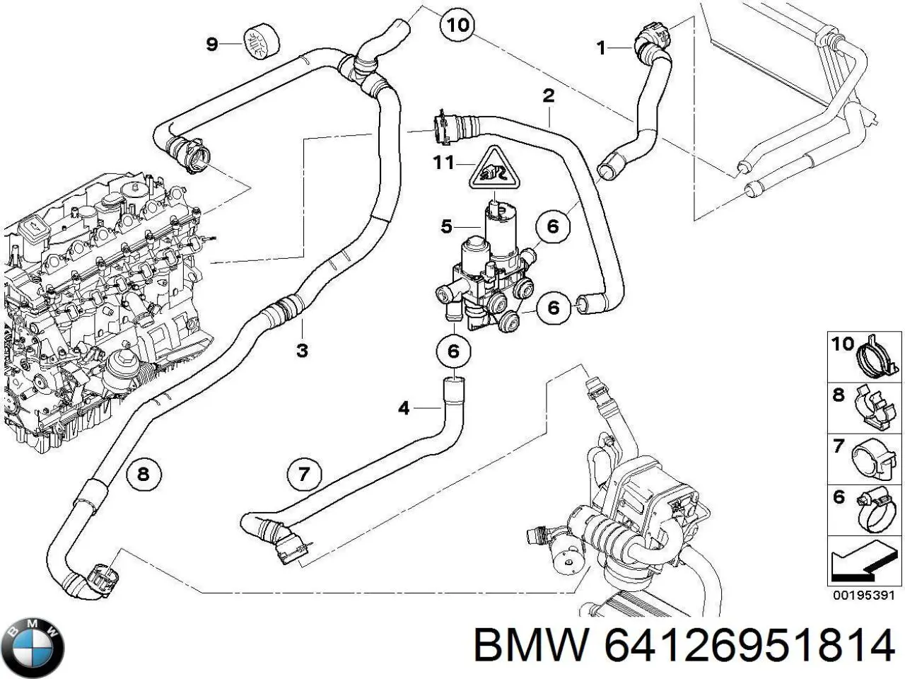 64126951814 BMW Кран пічки (обігрівача)