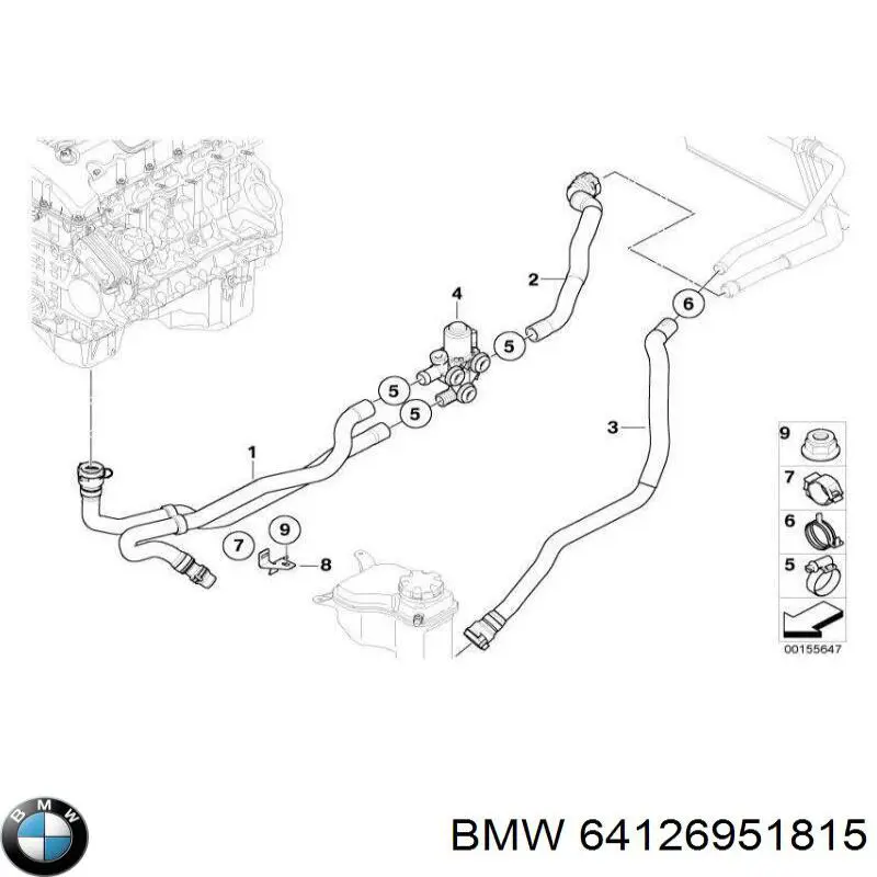 Кран системи опалення BMW 3 седан (E90) (2004 - 2013) ціна, від 458.63 USD