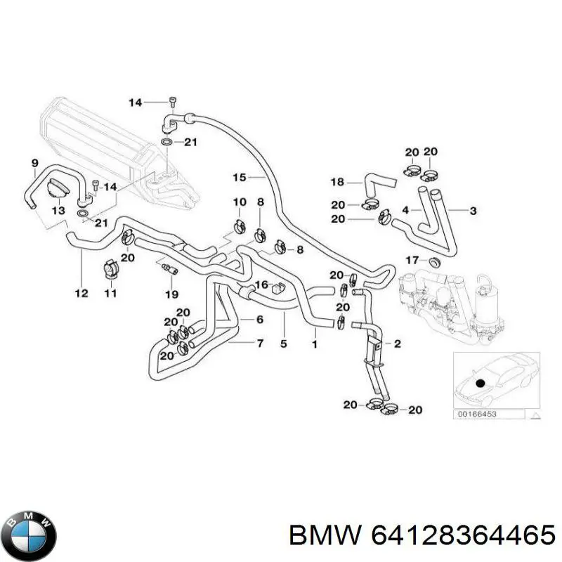 Шланг радіатора опалювача/грубки, обратка на BMW 5 (E39)