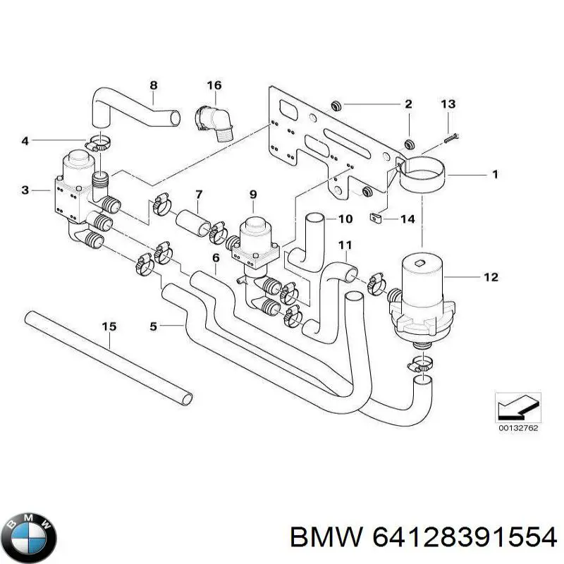 64128391554 BMW Водяний насос охолодження електро додатковий