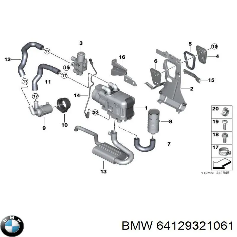 64129321061 BMW Автономна пічка