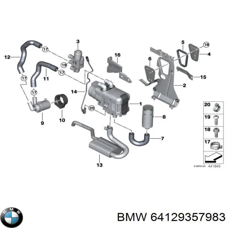 Водяний насос охолодження електричний додатковий BMW 64129357983 ціна, від 170.31 USD