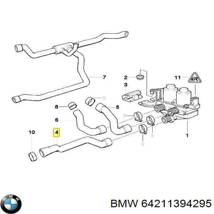 64211394295 BMW шланг/патрубок системи охолодження
