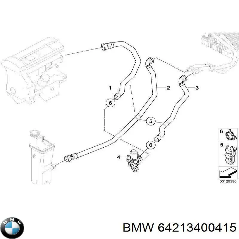 64213400415 BMW Шланг термостата