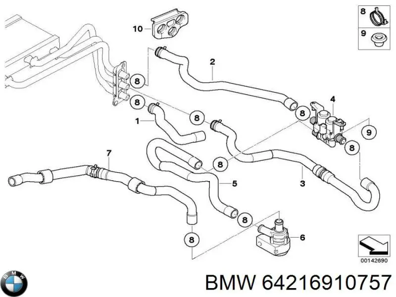 64216910757 BMW Патрубок системи охолодження